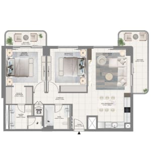 Emaar Porto View 2BHK Apartment