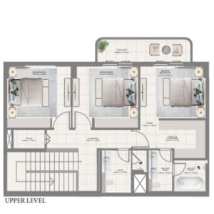 Emaar Porto View 3BHK Townhouse Upper Level