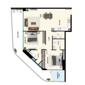Samana Ibiza 2 Bedroom with Pool