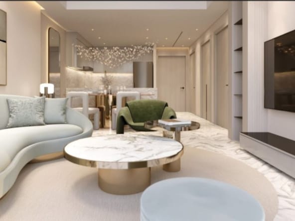 Red Square Tower Living Area