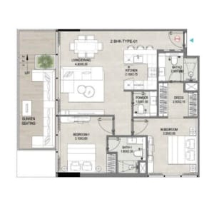 Reef 1000 - 2BHK