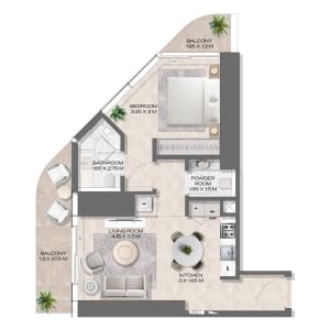 DWTN Residences 1BHK