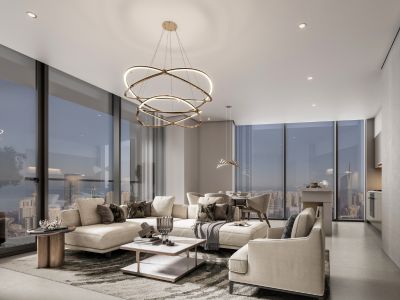 2 Bedroom Apartment for Sale in The Horizon at Sobha Central, Living Area