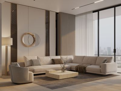 Studio Apartment for Sale in Binghatti Ghost, Al Jaddaf, Dubai, Living Area